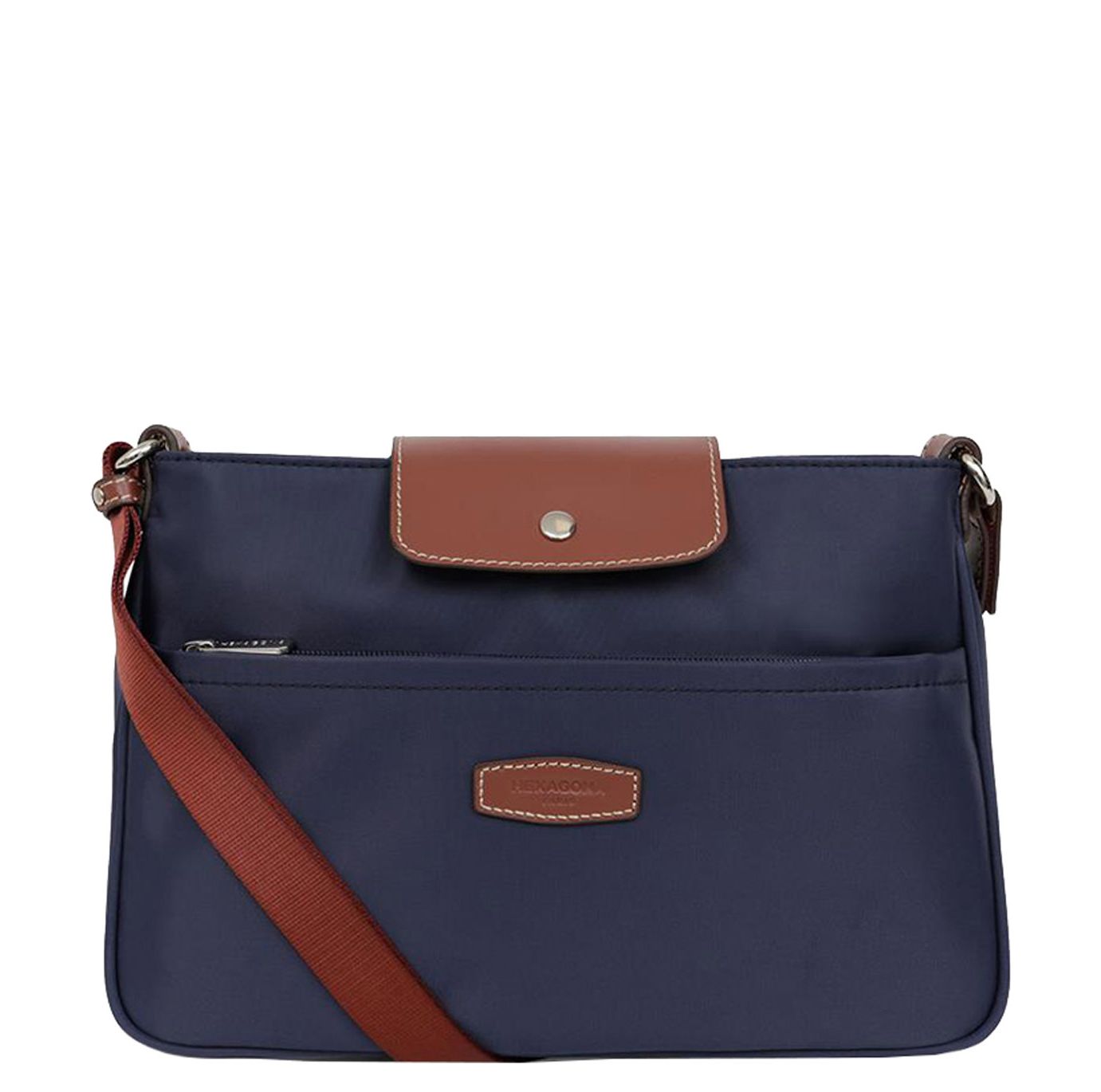 Hexagona schoudertas blauw