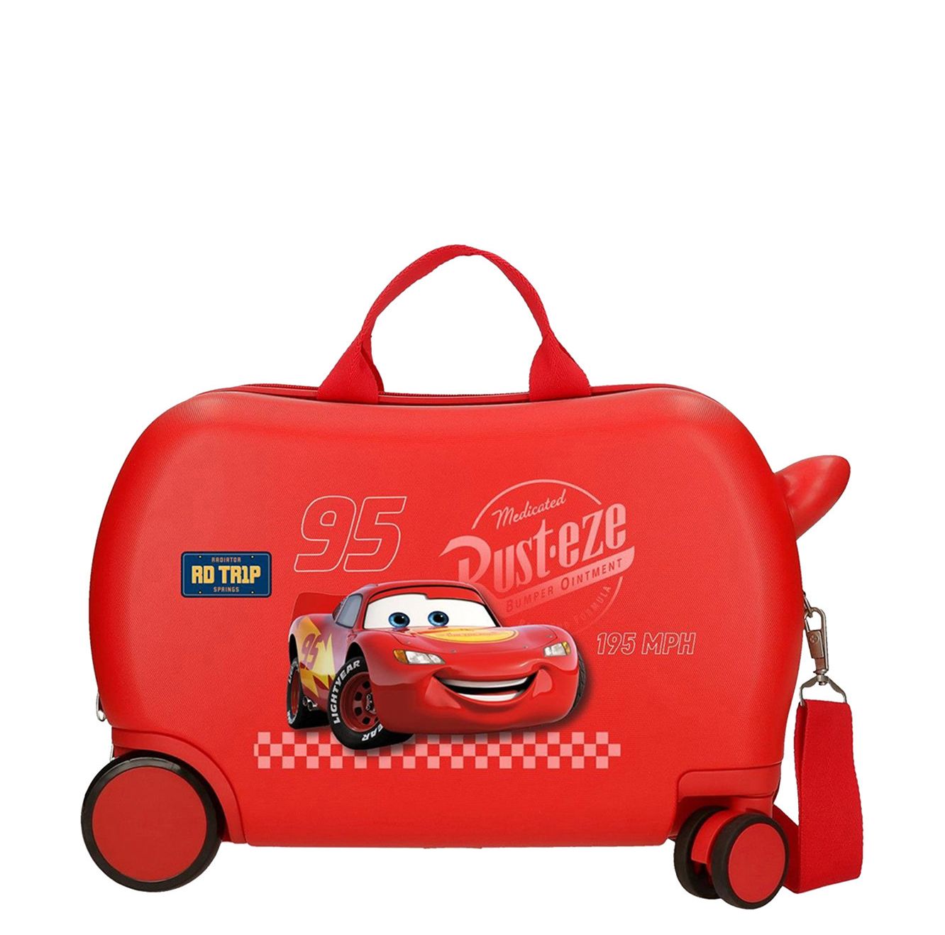 Cars Rolling Suitcase 4 Wheels Red
