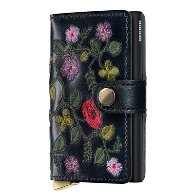 Secrid Miniwallet Stitch Floral V2 black
