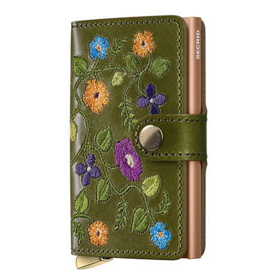 Secrid Miniwallet Stitch Floral V2 olive