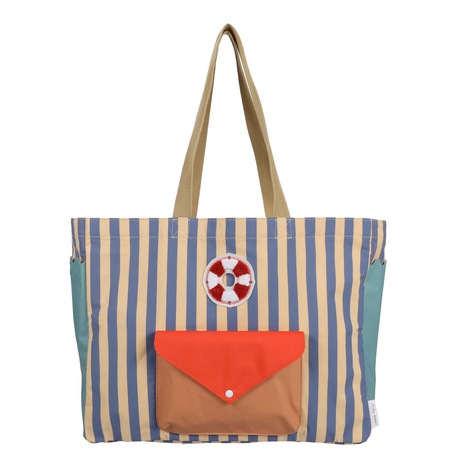 Sticky Lemon shopper blauw, geel en multicolor