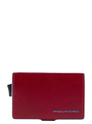 Piquadro Blue Square Double Credit Card Case With Sliding System red