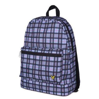 Lyle & Scott Check Backpack blue smoke