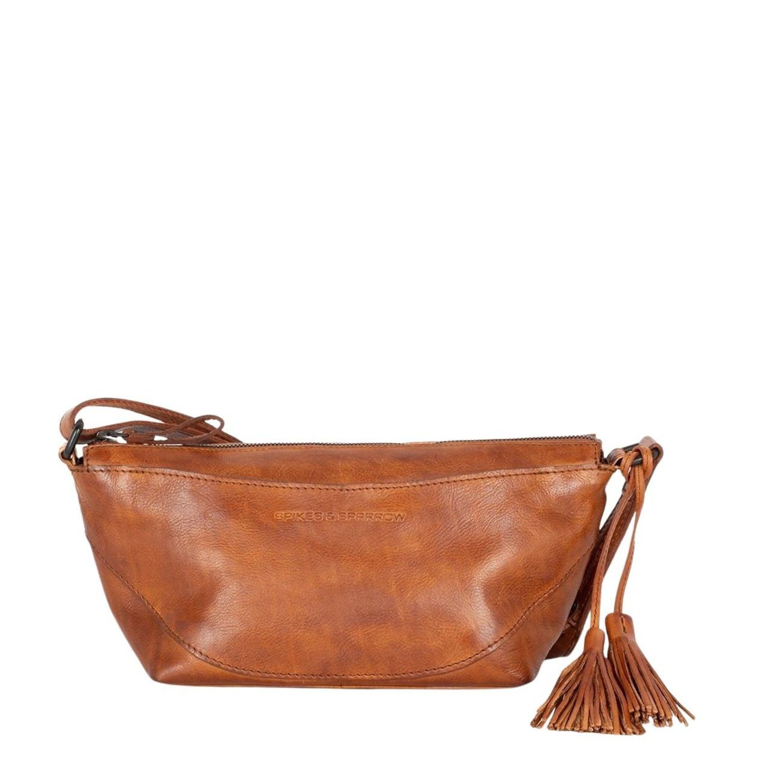 Spikes & Sparrow crossbodytas oranje en bruin