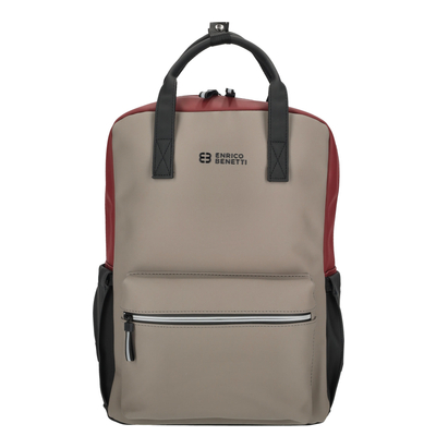 Enrico Benetti Bergen Waterproof Laptop Backpack 17" taupe-burgundy