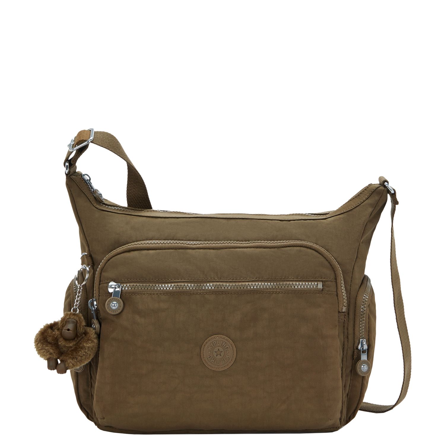 Kipling Gabbie schoudertas khaki en groen