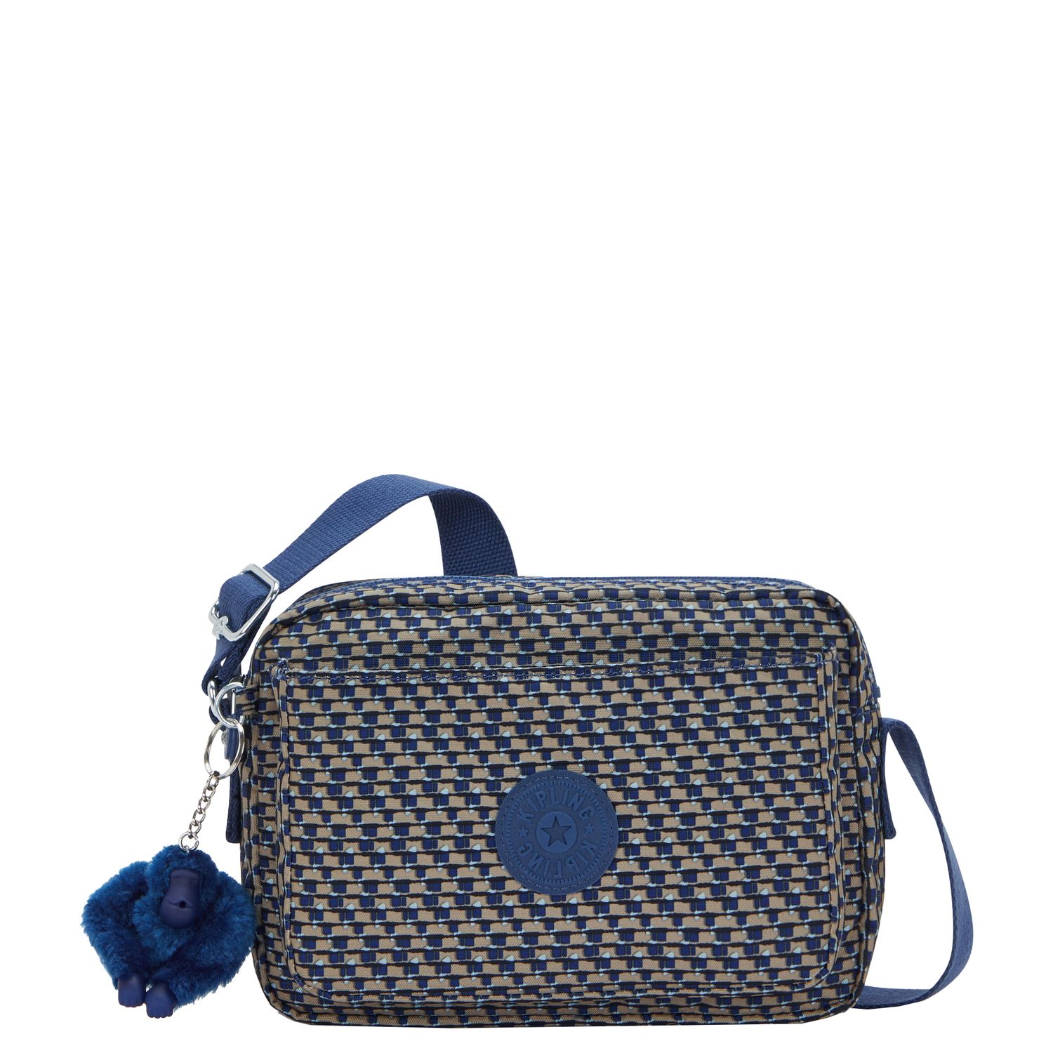 Kipling Abanu M crossbodytas blauw en multicolor