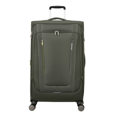 American Tourister Wanderlite Spinner L - Uitbreidbaar 108/123 liter - 79x48x31/34 cm - dark khaki