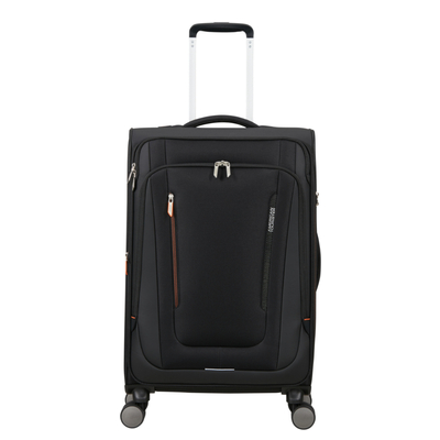 American Tourister Wanderlite Spinner M - Uitbreidbaar 73/81 liter - 68x43x29/32 cm - shadow black