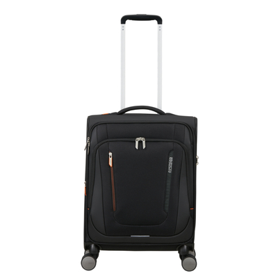American Tourister Wanderlite Handbagage Spinner S - Uitbreidbaar 45/49.5 liter - 55x40x25 cm - shadow black