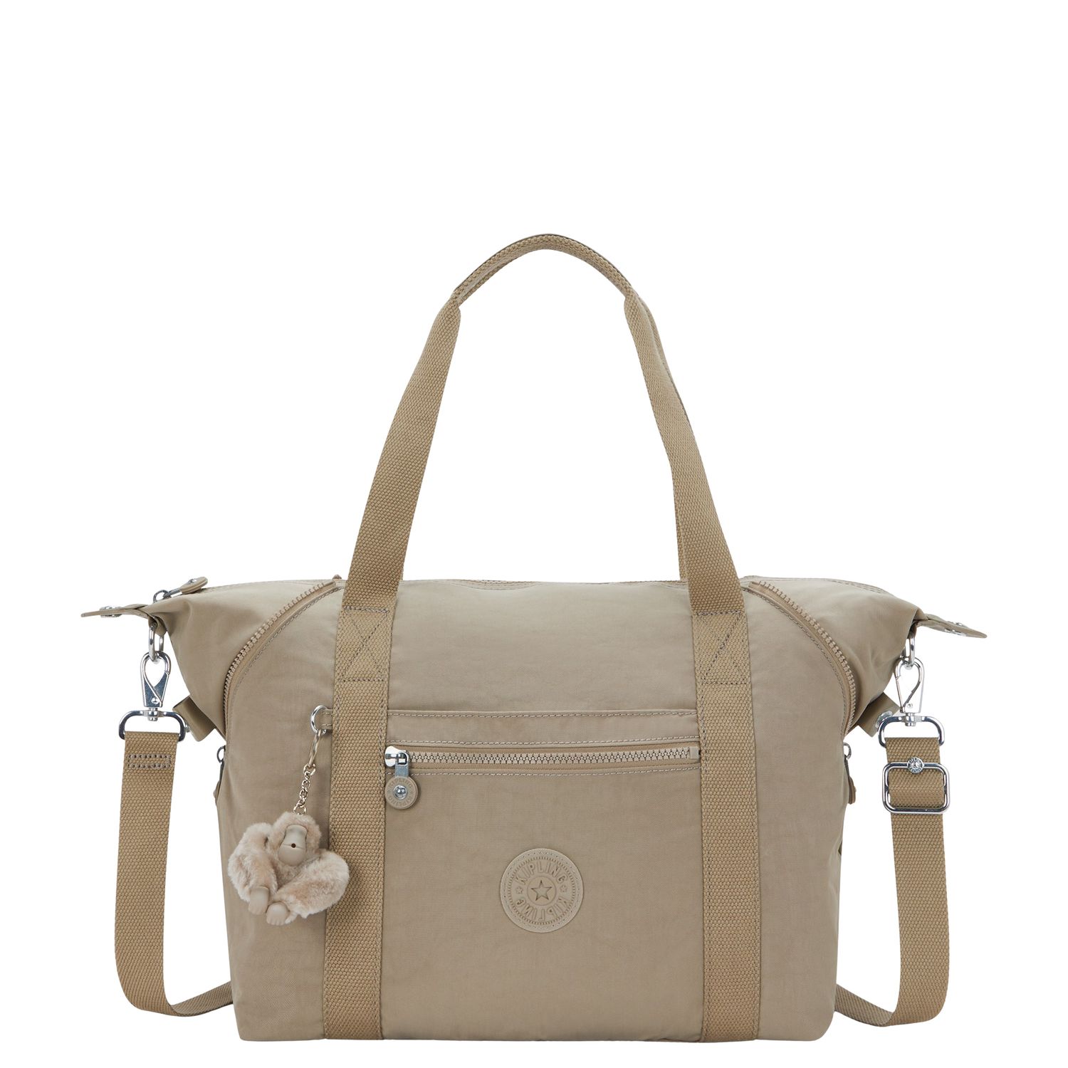 Kipling Art schoudertas grijs en taupe