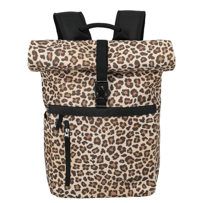 Travelite Basics Laptoprugzak - 15.6" laptopvak - met Rolltop sluiting - leopard