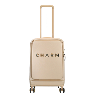 Charm London Capetown Handbagage Spinner 55 cm - 42 liter - met 15.6" laptop-voorvak - 55x35x22 cm - champagne