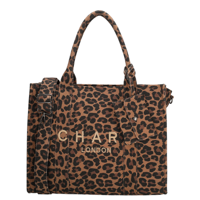 Charm London Bond Avenue Laptoptas - 15.6" laptopvak - afneembare schouderriem - luipaard
