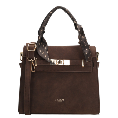 Charm London The Hamptons Village Handtas - afneembare schouderriem - donkerbruin