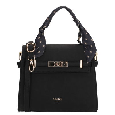 Charm London The Hamptons Village Handtas - afneembare schouderriem - zwart