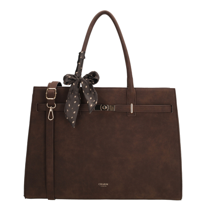 Charm London The Hamptons Village Laptopschoudertas - 15.6" laptopvak - donkerbruin