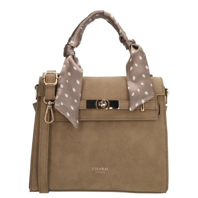 Charm London The Hamptons Village Handtas - afneembare schouderriem - taupe