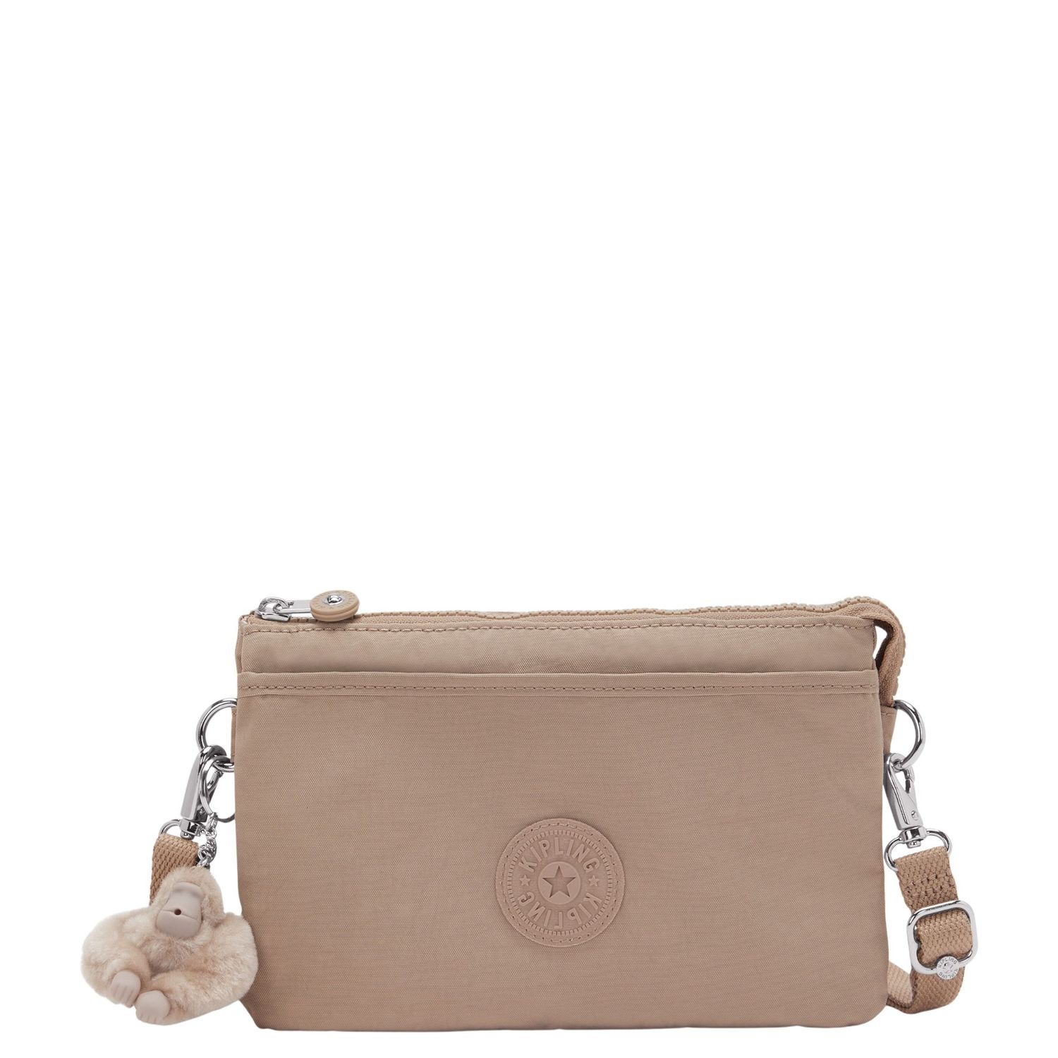Kipling Riri crossbodytas bruin en beige