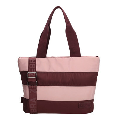 Zebra Trends Elske Puffer Laptopschoudertas - 15.6" laptopvak - streep burgundy old pink
