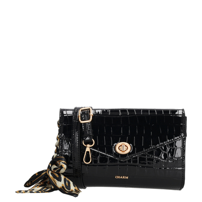 Charm London Knightsbridge Crossbody Schoudertas zwart