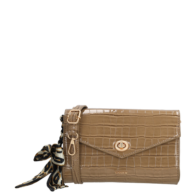 Charm London Knightsbridge Crossbody Schoudertas taupe