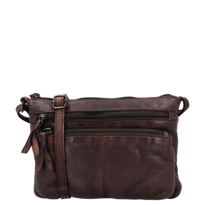 Hide & Stitches Paint Rock Crossbody Schoudertas donkerbruin