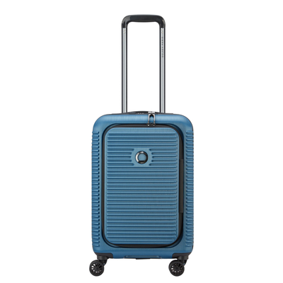 Delsey Freestyle Handbagage Spinner 55 cm - met vooropening - Uitbreidbaar 36/39 liter - 55x35x23/25 cm - blauw