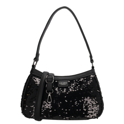 Charm London Las Vegas Handtas - afneembare schouderriem - zwart