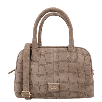 Charm London Cairo Handtas - afneembare schouderriem - donkertaupe