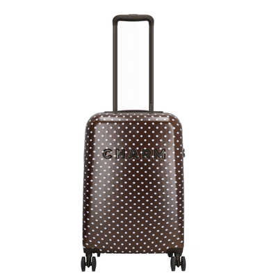 Charm London Capetown Handbagage Spinner 55 cm - 42 liter - 55x36x20.5 cm - dots white dark brown