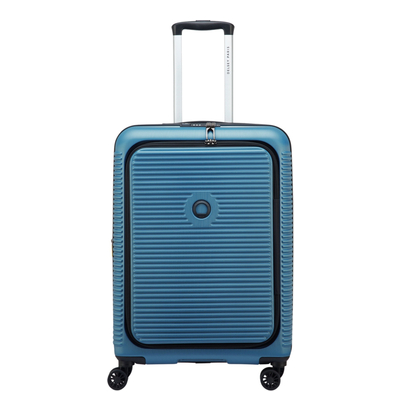 Delsey Freestyle Spinner 66 cm - met vooropening - Uitbreidbaar 69/75 liter - 66x45.5x28.5/31 cm - blauw