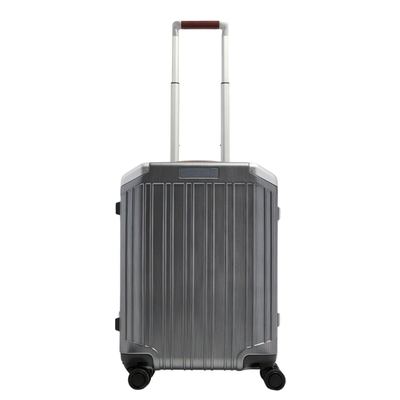 Piquadro PQ-Light Handbagage Spinner 55 cm - 31 liter - vingerafdrukslot - 55x40x20 cm - black/tobacco